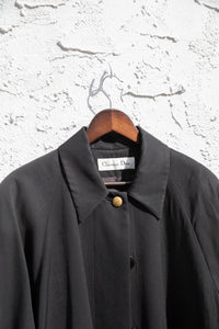 Christian Dior Black 1990's Long Coat