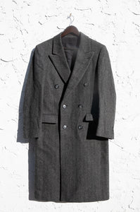 1980's Menswear Herringbone Double Breasted Coat