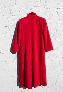 1970's Red Cashmere Ruffle Coat