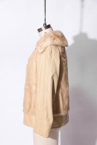 1970's Mink and Leather Turn Lock jacket