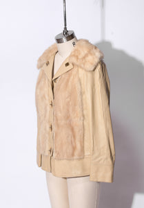 1970's Mink and Leather Turn Lock jacket