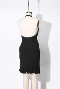 1990's Moschino Cheap And Chic Little Black Halter Dress