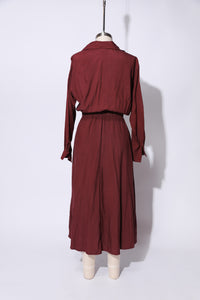 1980's 100% Silk Purple Button Up Dress