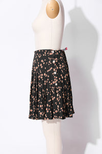 1990's Espirit Floral Print Pleated Skirt