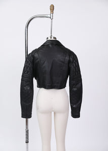 London Leather Connection Inc. Cropped Black Moto jacket