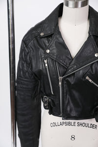 London Leather Connection Inc. Cropped Black Moto jacket